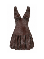 Elzine Polka Dot Deep V Mini Dress