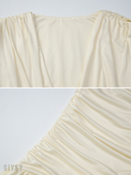 Lilia Draped V-Neck Maxi Dress