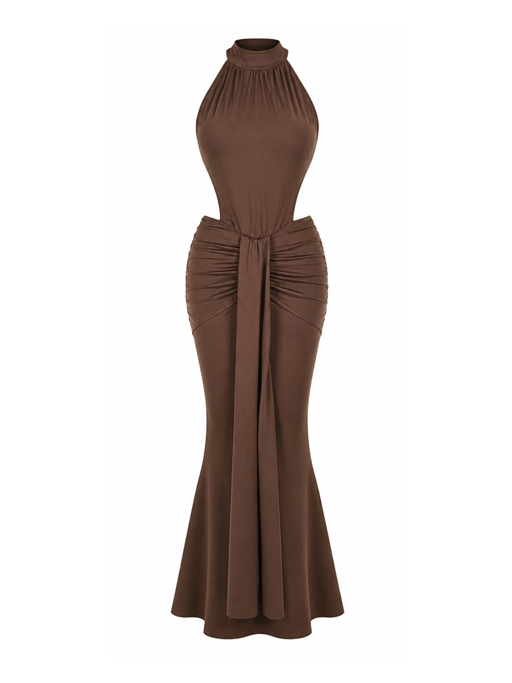 Orya High Neck Draped Maxi Dress