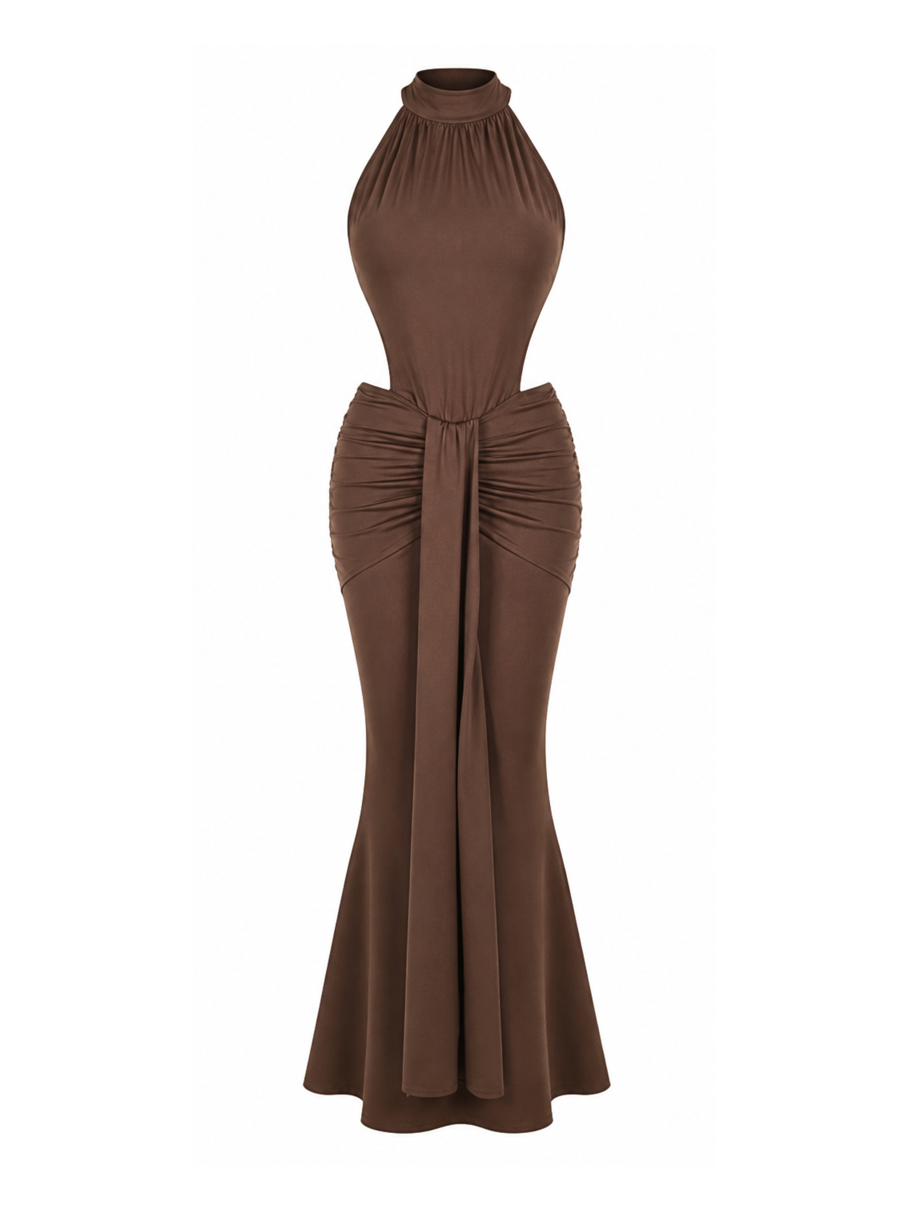 Orya High Neck Draped Maxi Dress
