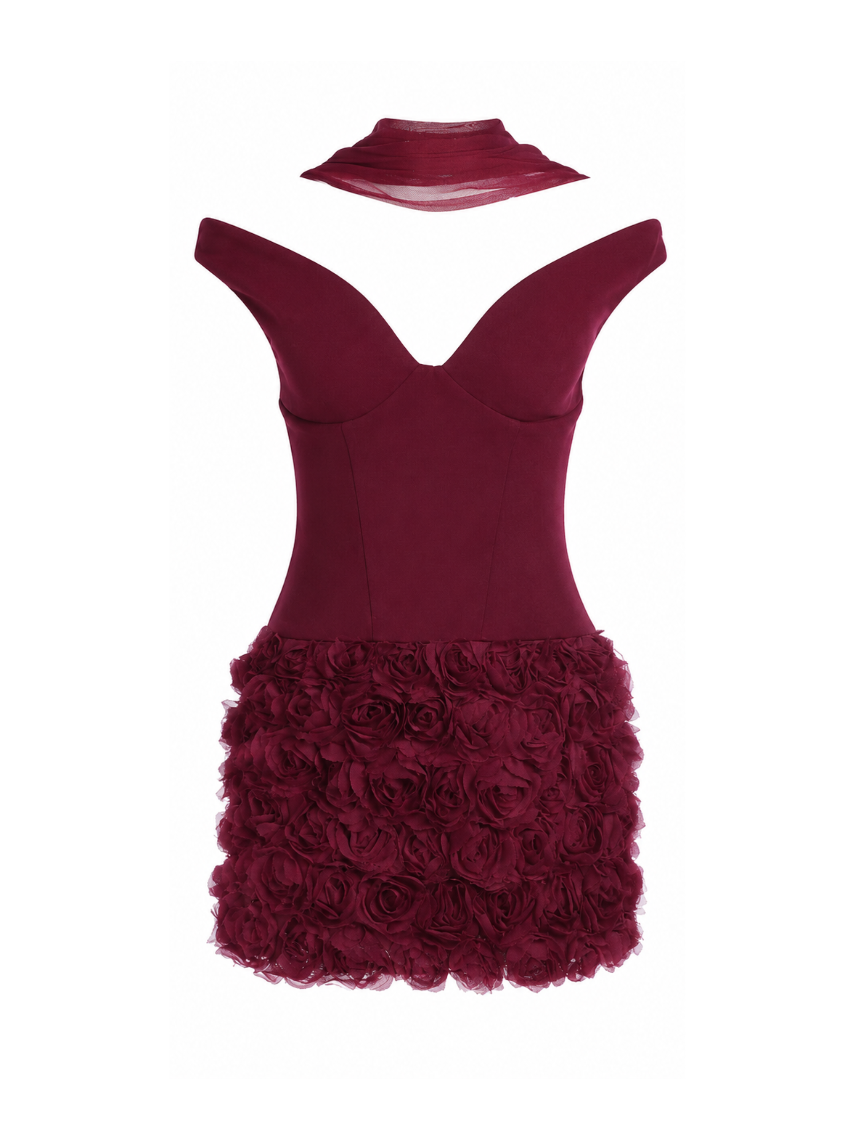 Milva Off-Shoulder Rosette Mini Dress