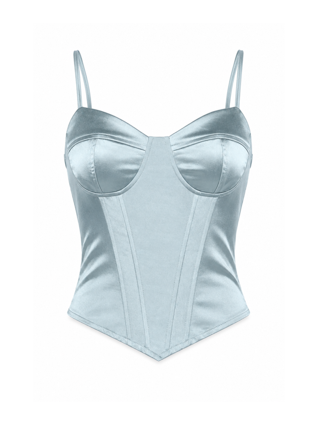 Noris Ice Blue Satin Corset Top