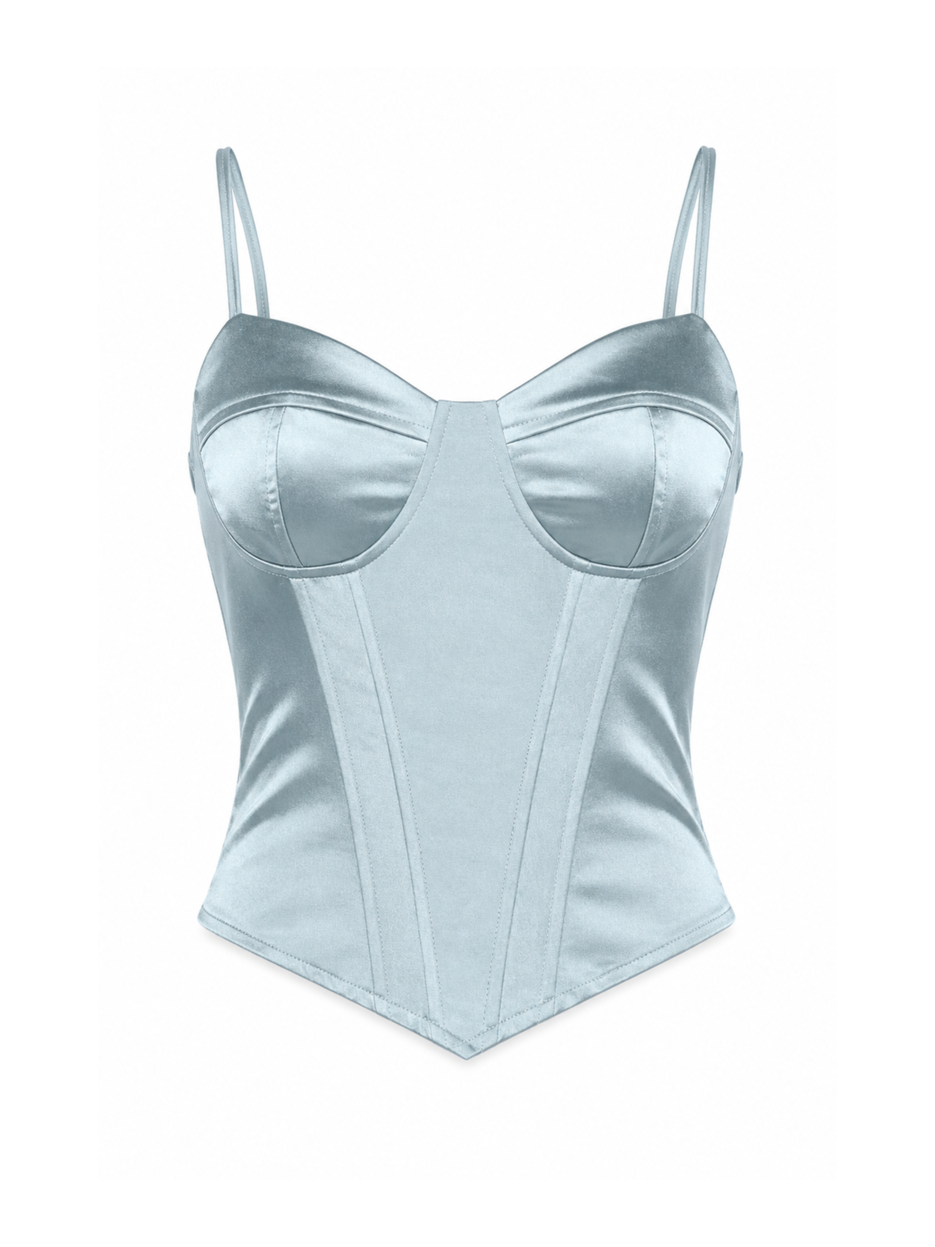 Noris Ice Blue Satin Corset Top