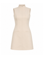Lyra Zip-Front Structured Mini Dress