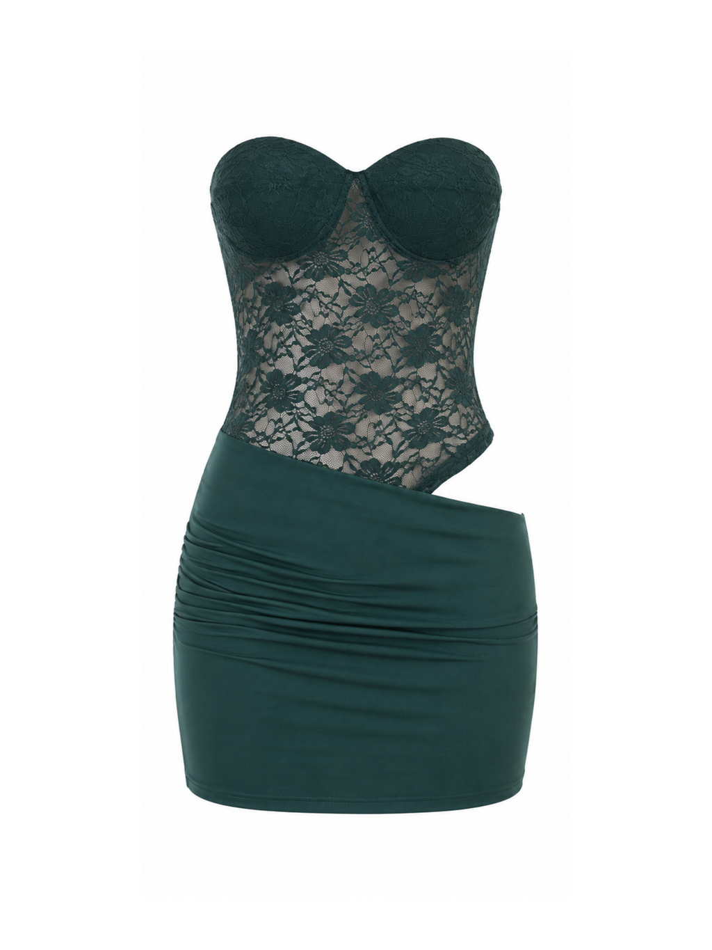 Ruxie Emerald Lace Corset Mini Dress
