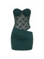 Ruxie Emerald Lace Corset Mini Dress