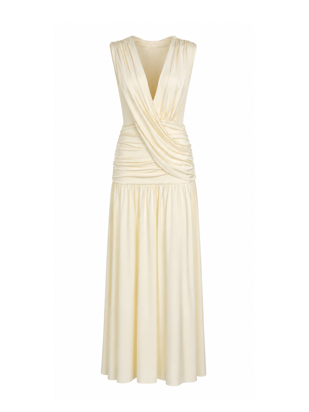 Sevia Draped V-Neck Maxi Dress