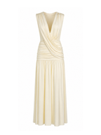 Sevia Draped V-Neck Maxi Dress