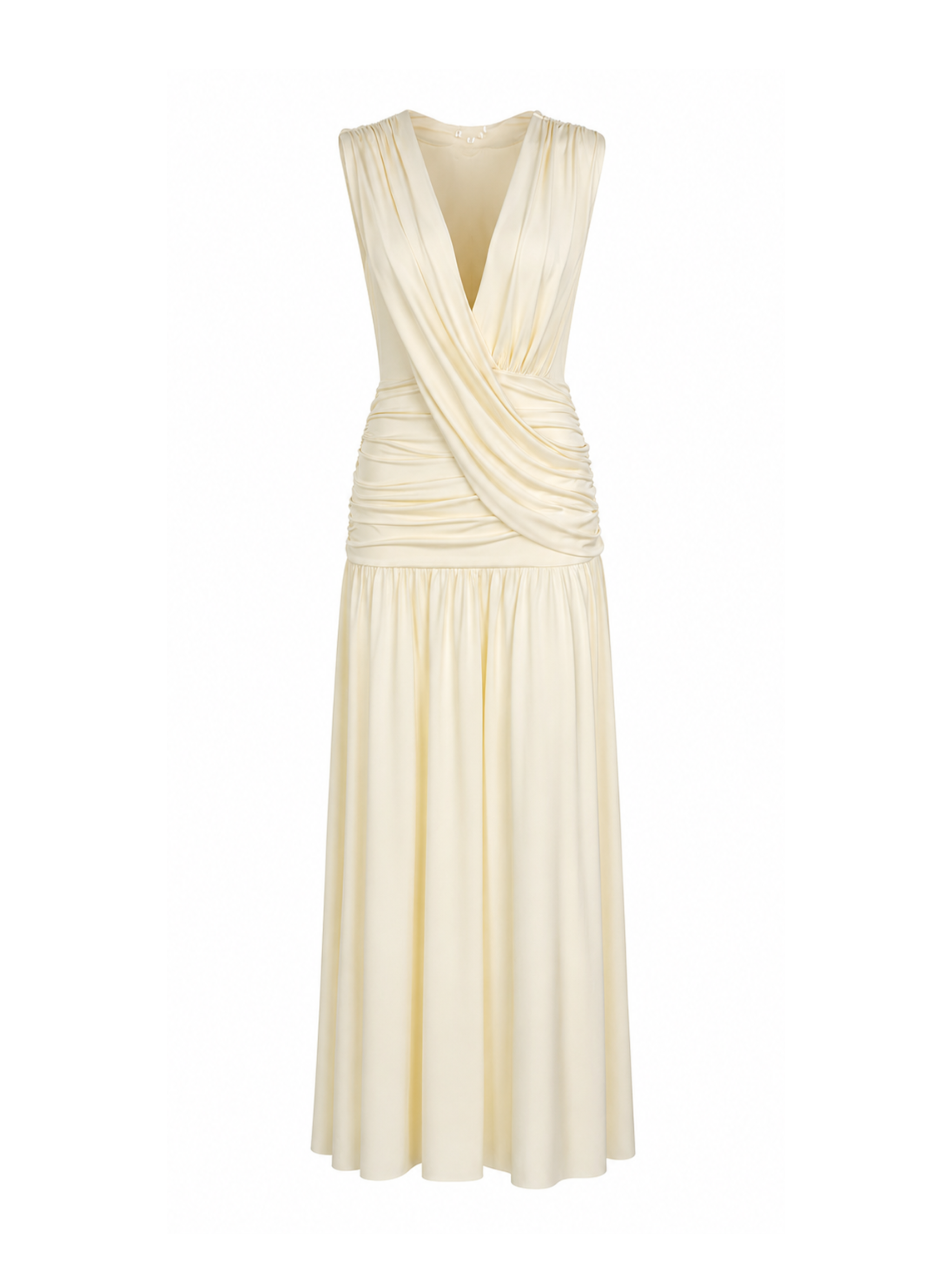 Sevia Draped V-Neck Maxi Dress