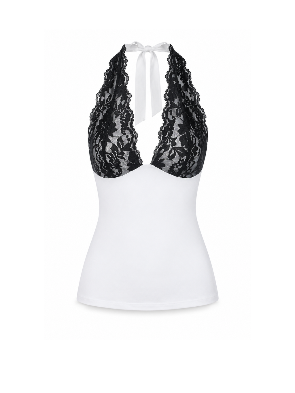 Zelmira Contrast Lace Halter Top
