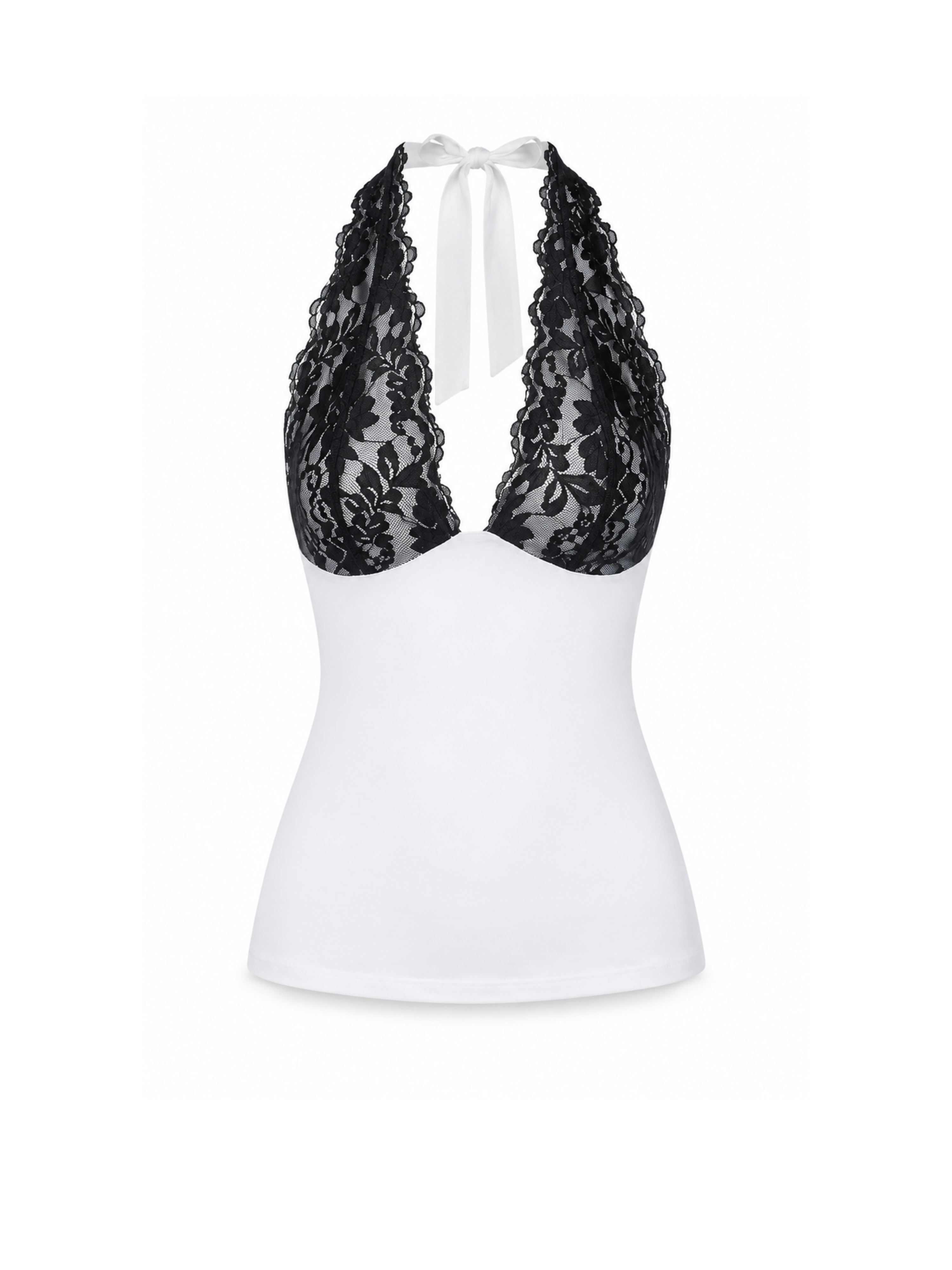 Zelmira Contrast Lace Halter Top