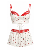 Amelie Cherry Picnic Gingham Two-Piece Set