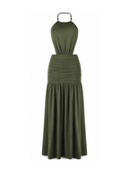 Sancia Backless Halter Maxi Dress