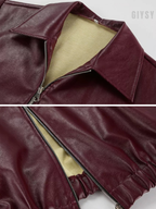Geneva Faux Leather Bomber Jacket
