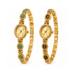 Vintage Oval Gemstone Bracelet Watch