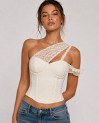 Miriel Lace One Shoulder Corset Top