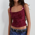Maris Floral Bow Detail Crop Top