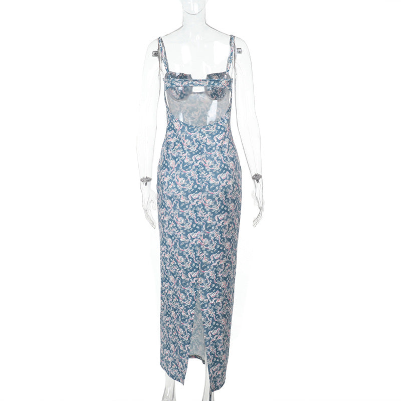 Alina Blue Paisley Cami Maxi Dress