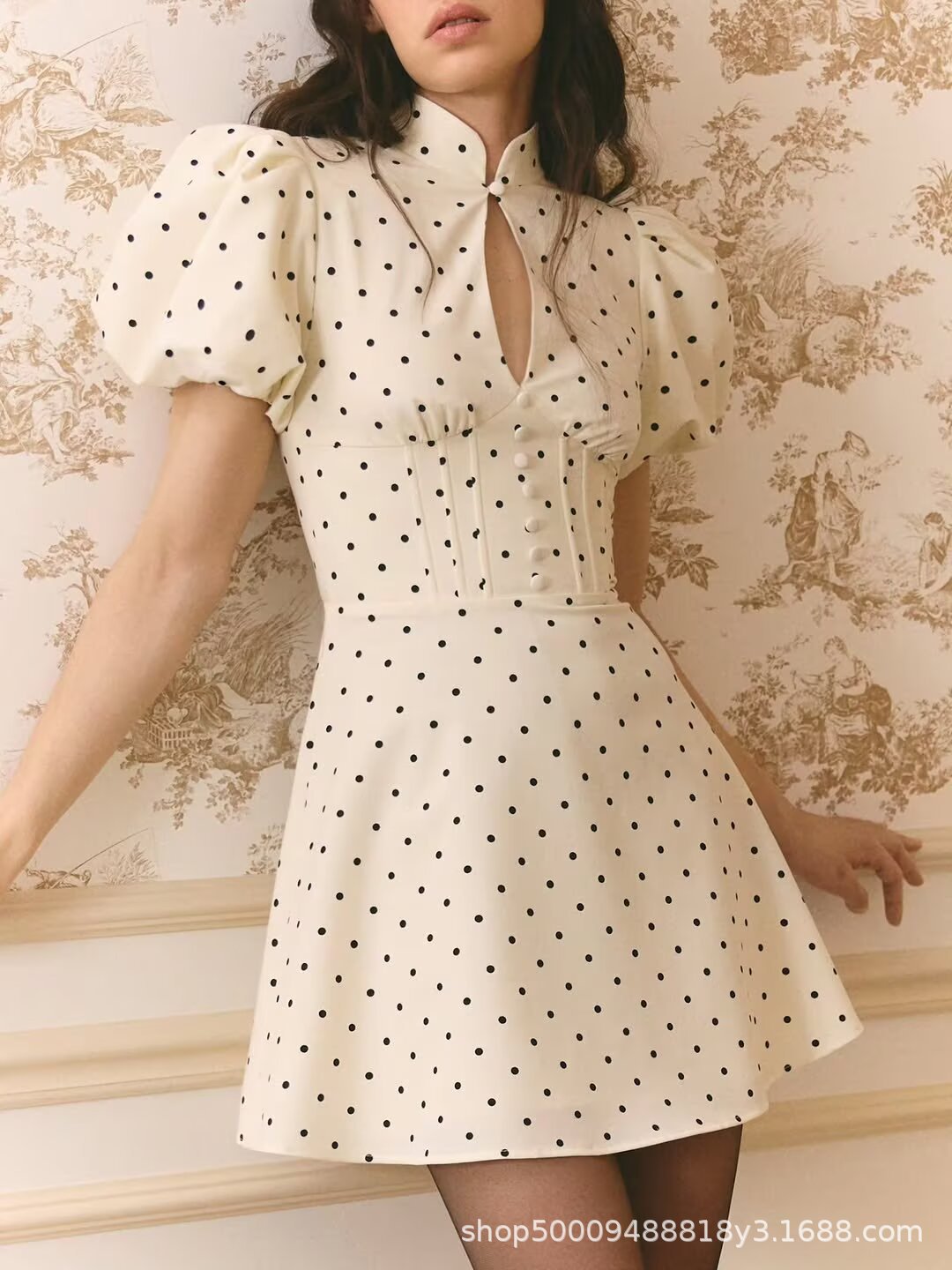 Mirel Colette Polka Dot Mini Dress