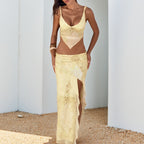 Ilya Butter Yellow Maxi Skirt Set