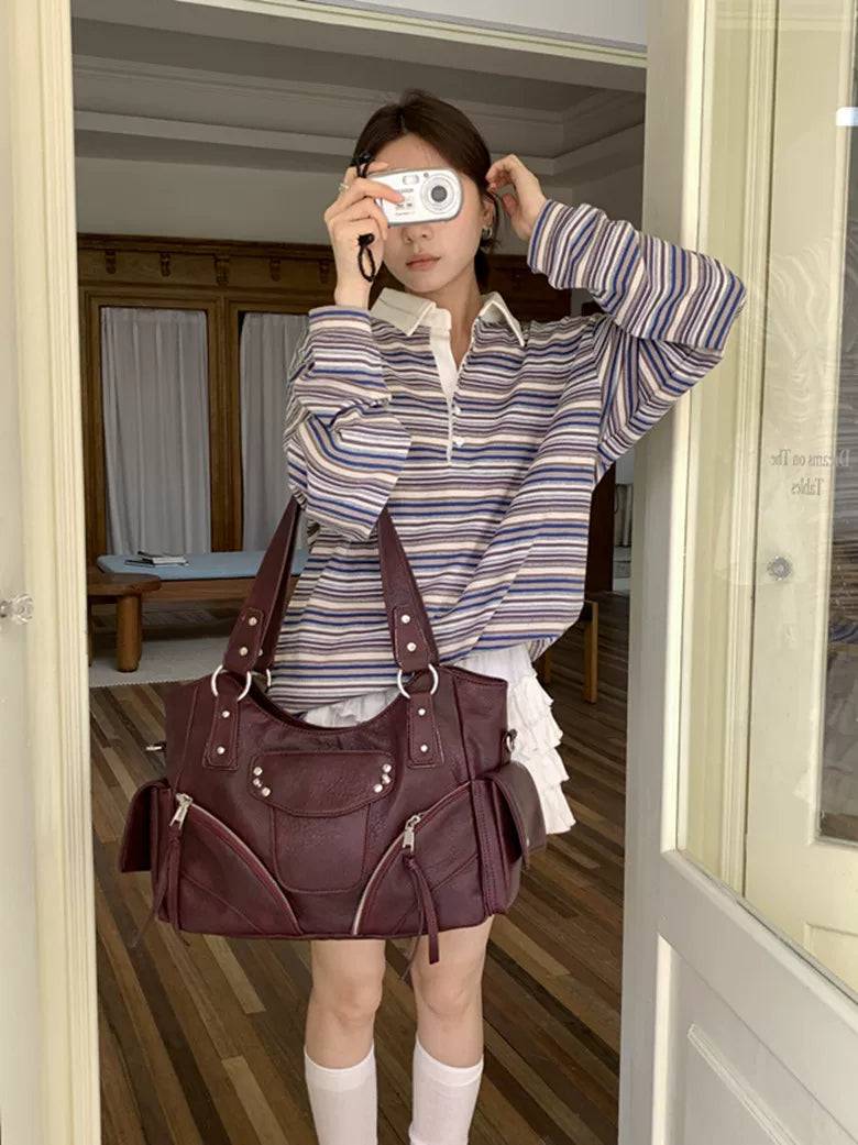 Kallie Vintage Oversized Shoulder Bag