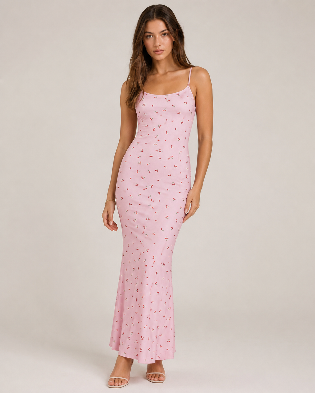 Odelin Cherry Print Cami Maxi Dress