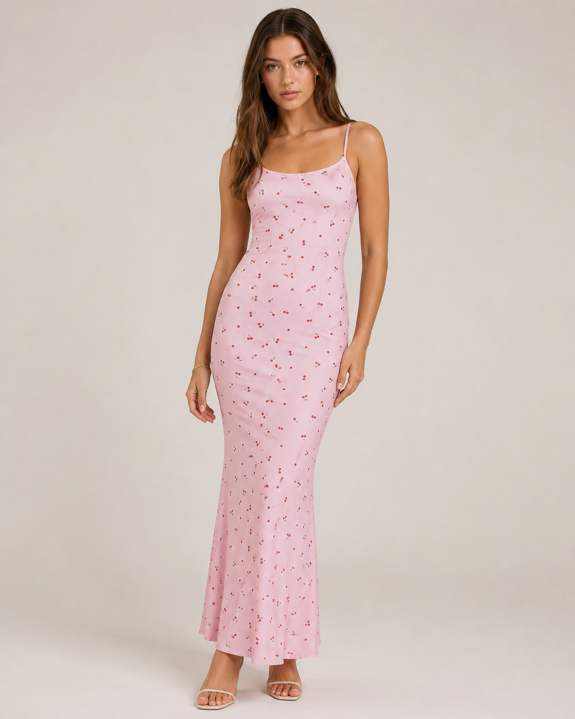 Odelin Cherry Print Cami Maxi Dress