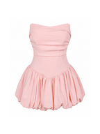 Olinya Strapless Bubble Hem Mini Dress