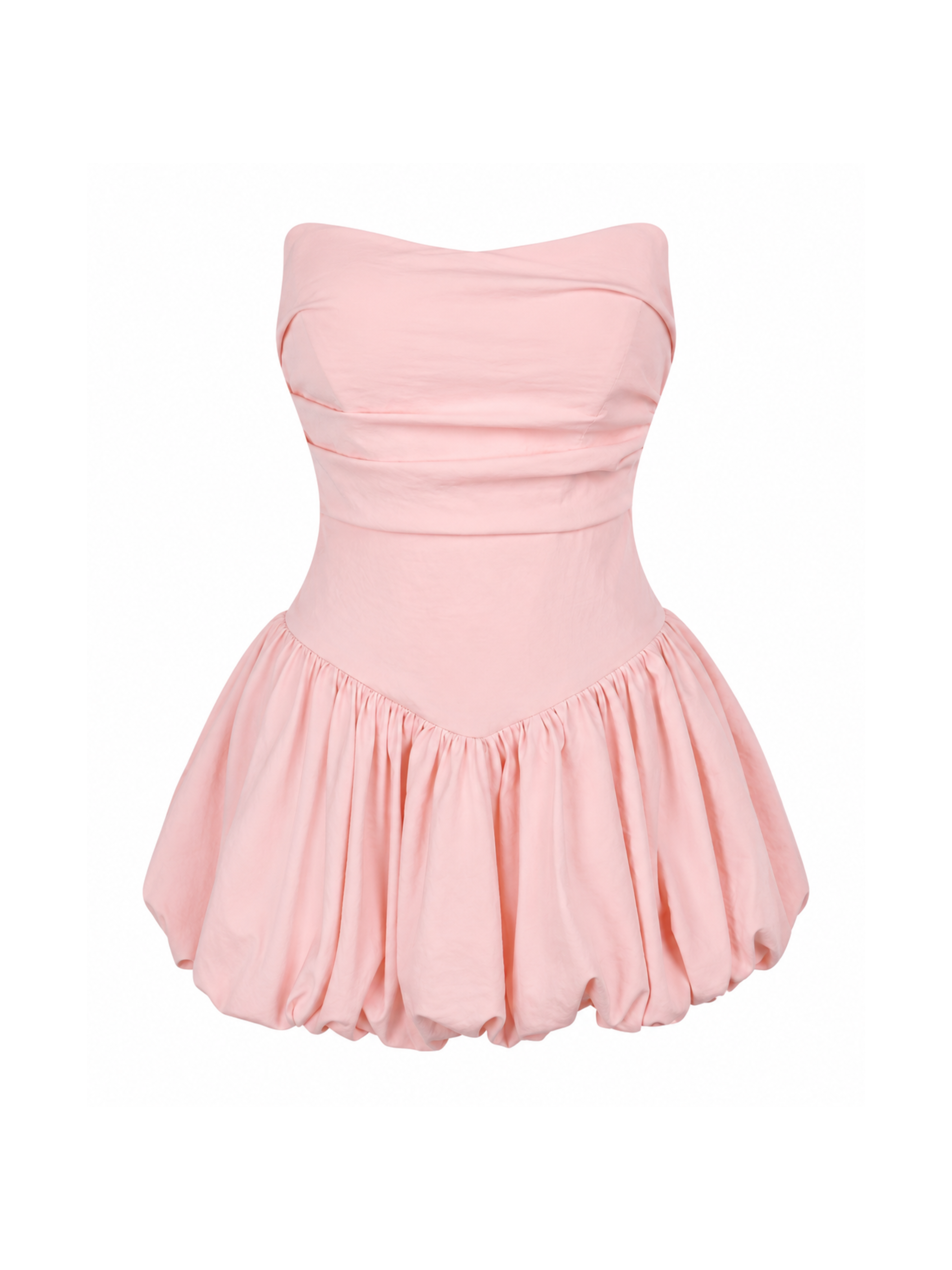 Olinya Strapless Bubble Hem Mini Dress