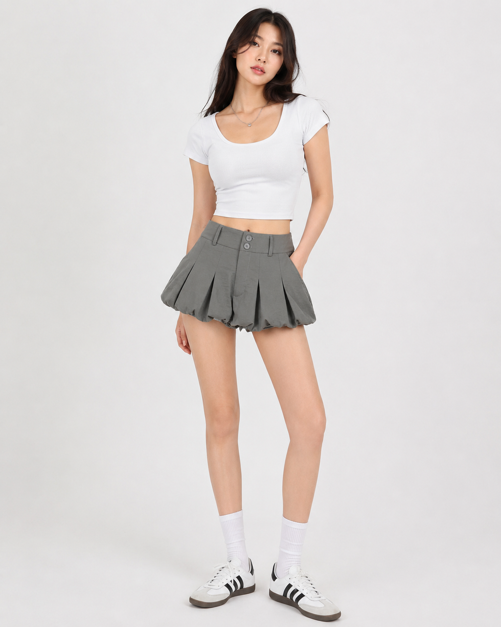 Oria Pleated Bubble Mini Skort