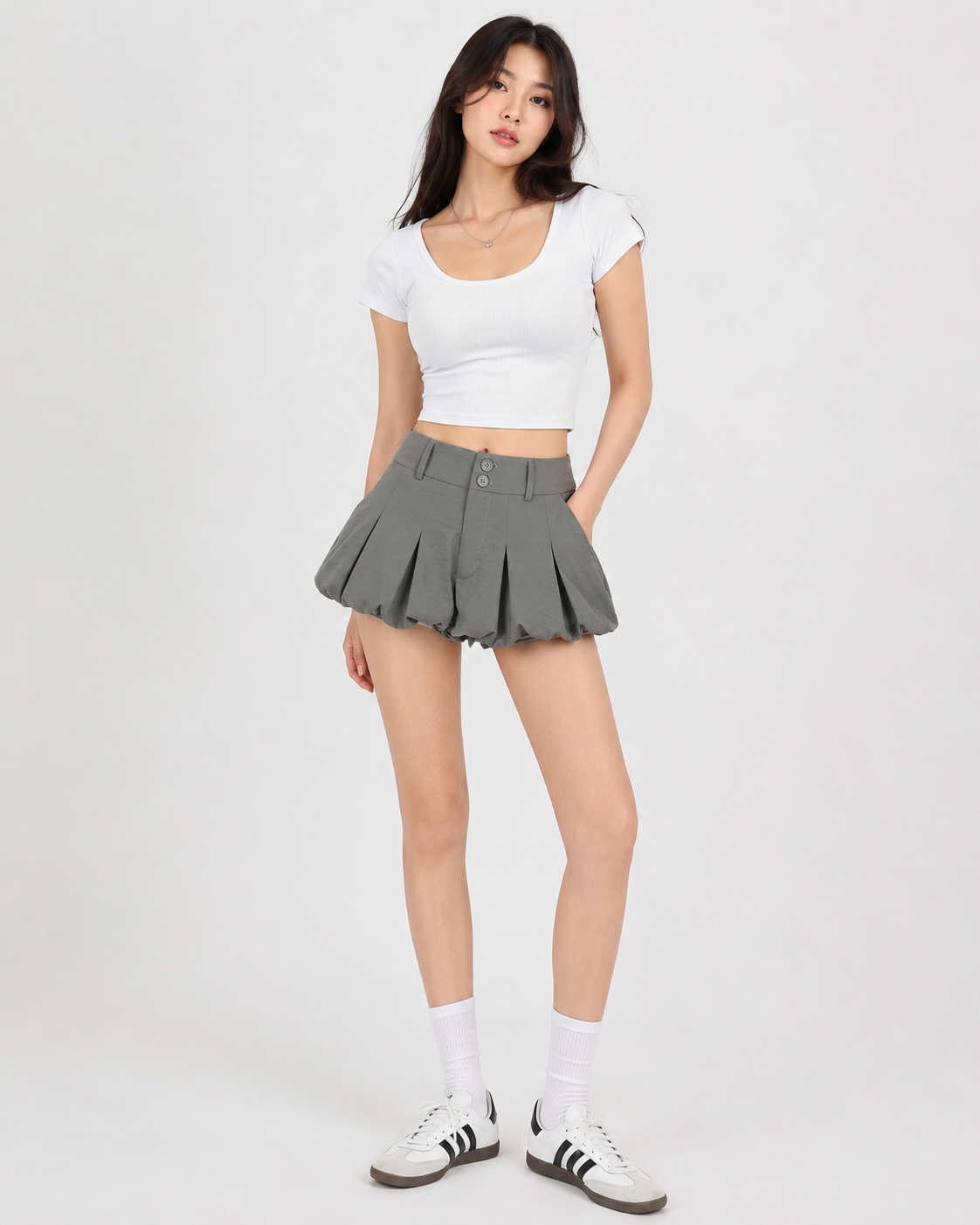 Oria Pleated Bubble Mini Skort