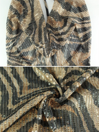 Brinya Bronze Zebra Sequin Maxi Dress