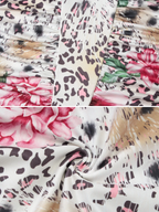 Thais Floral Leopard Halter Mini Dress