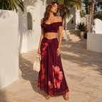 Thaliah Floral Two-Piece Maxi Skirt Set