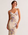 Tizra Cream Floral Cami Maxi Dress