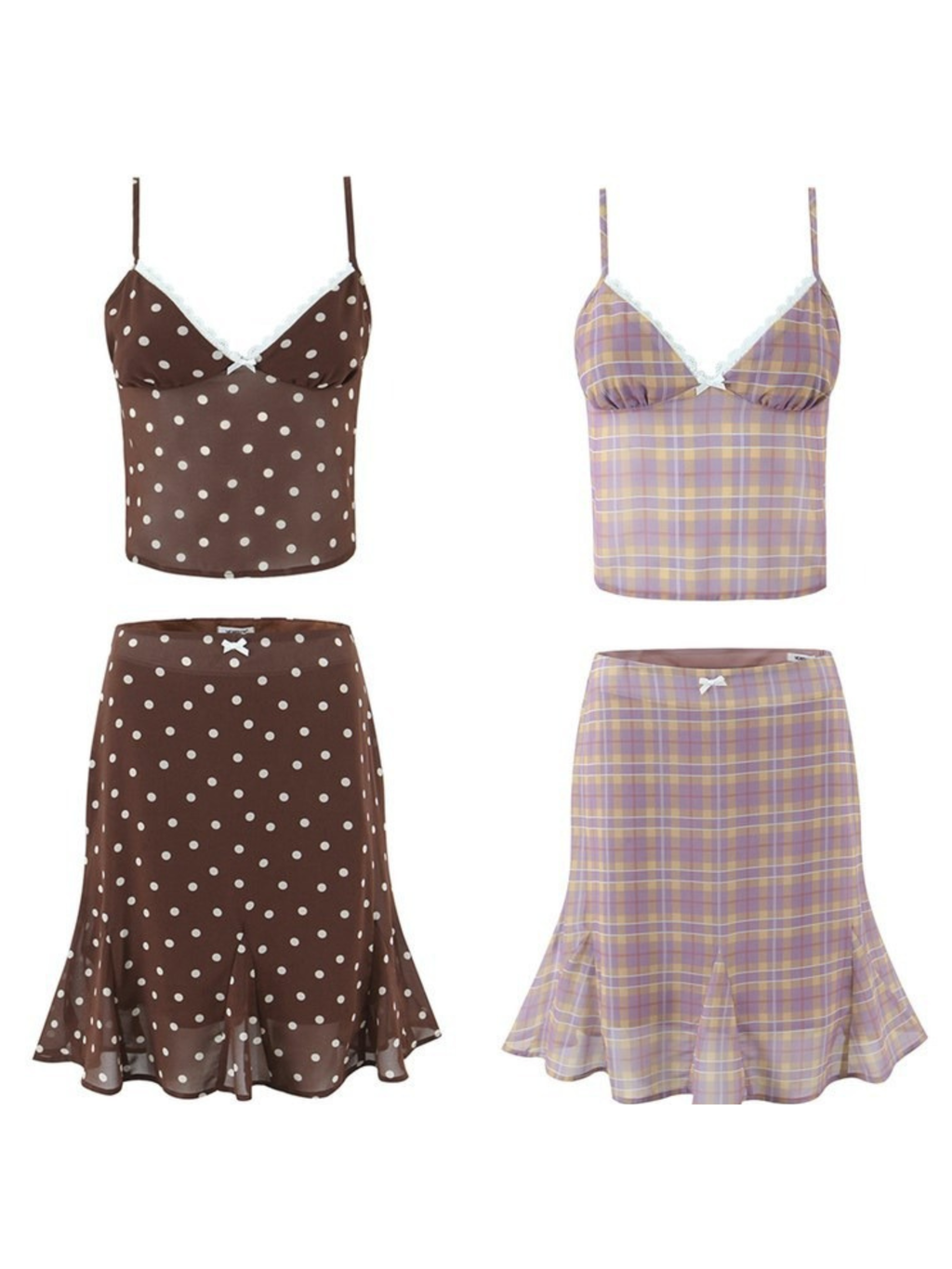Mila Lace Trim Cami & Mini Skirt Set