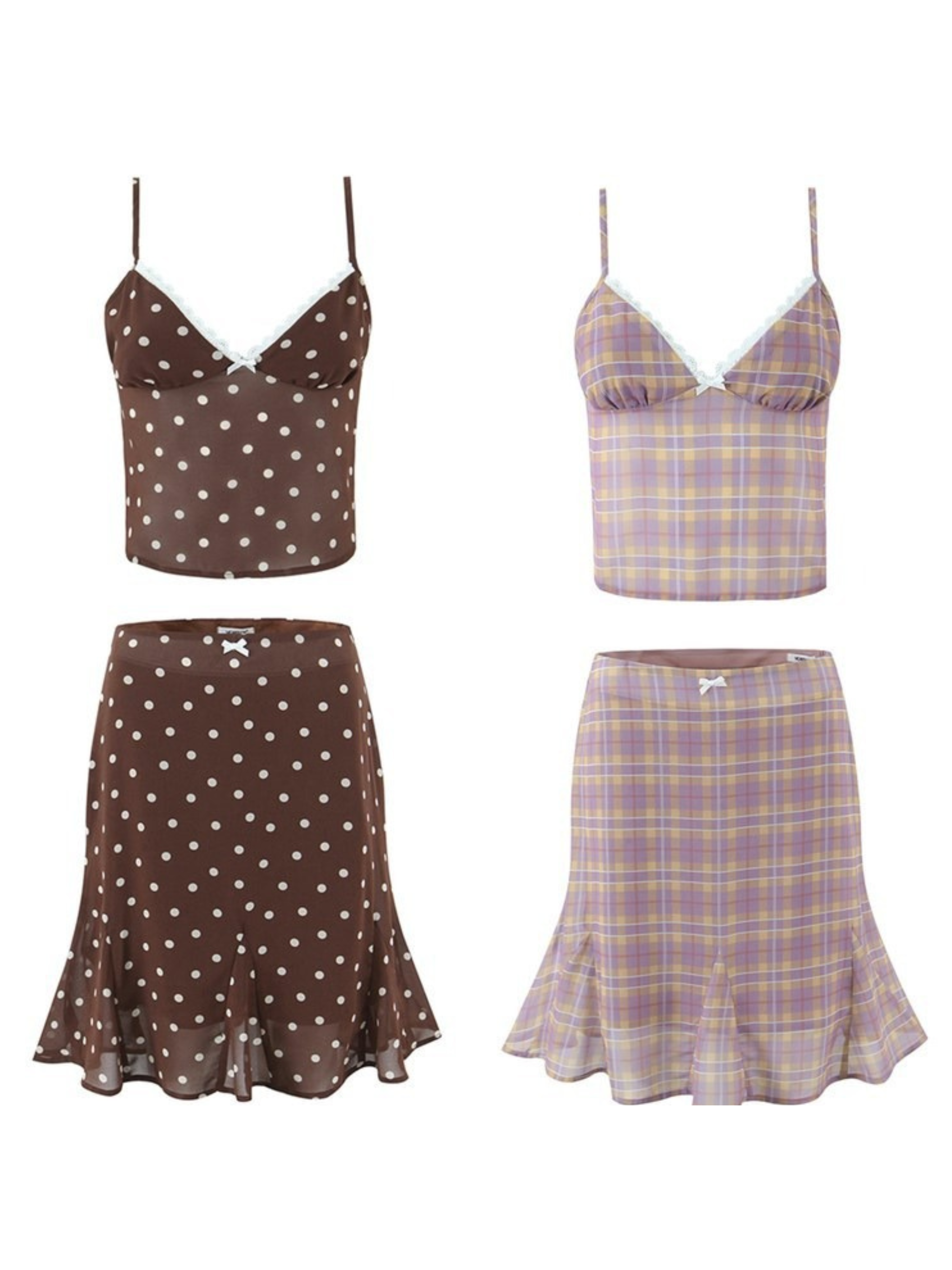 Mila Lace Trim Cami & Mini Skirt Set