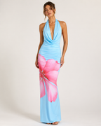 Valina Floral Halter Maxi Dress