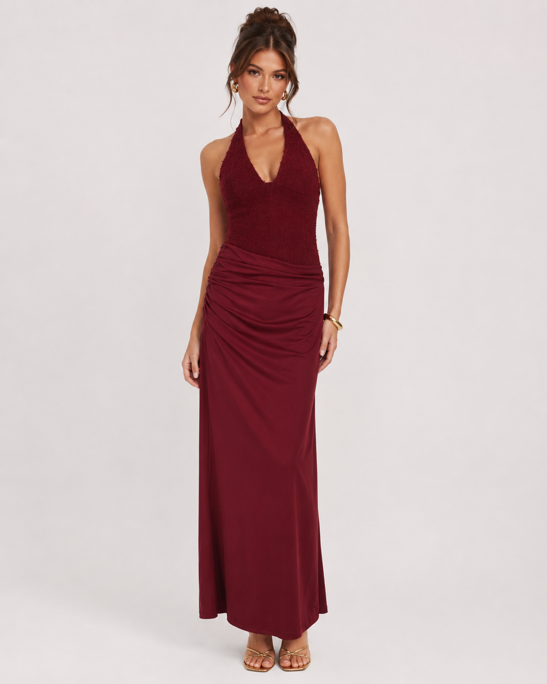 Vessia Draped Waist Maxi Dress