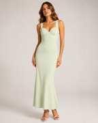 Faria Pale Mint Corset Maxi Dress