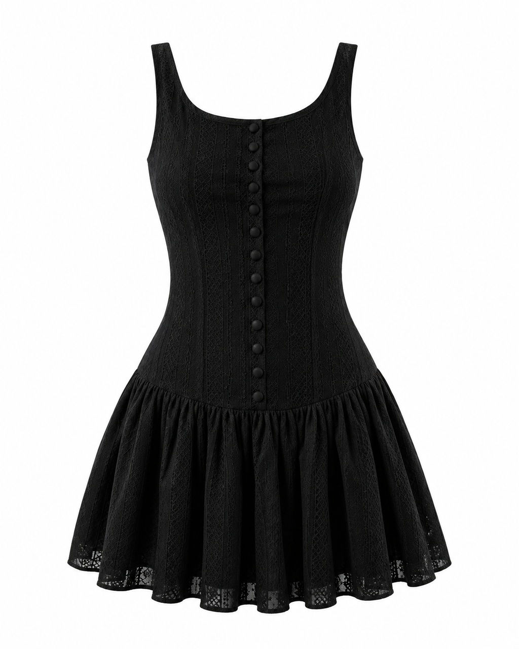 Mireille Vintage Button-Front Mini Dress