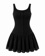Mireille Vintage Button-Front Mini Dress