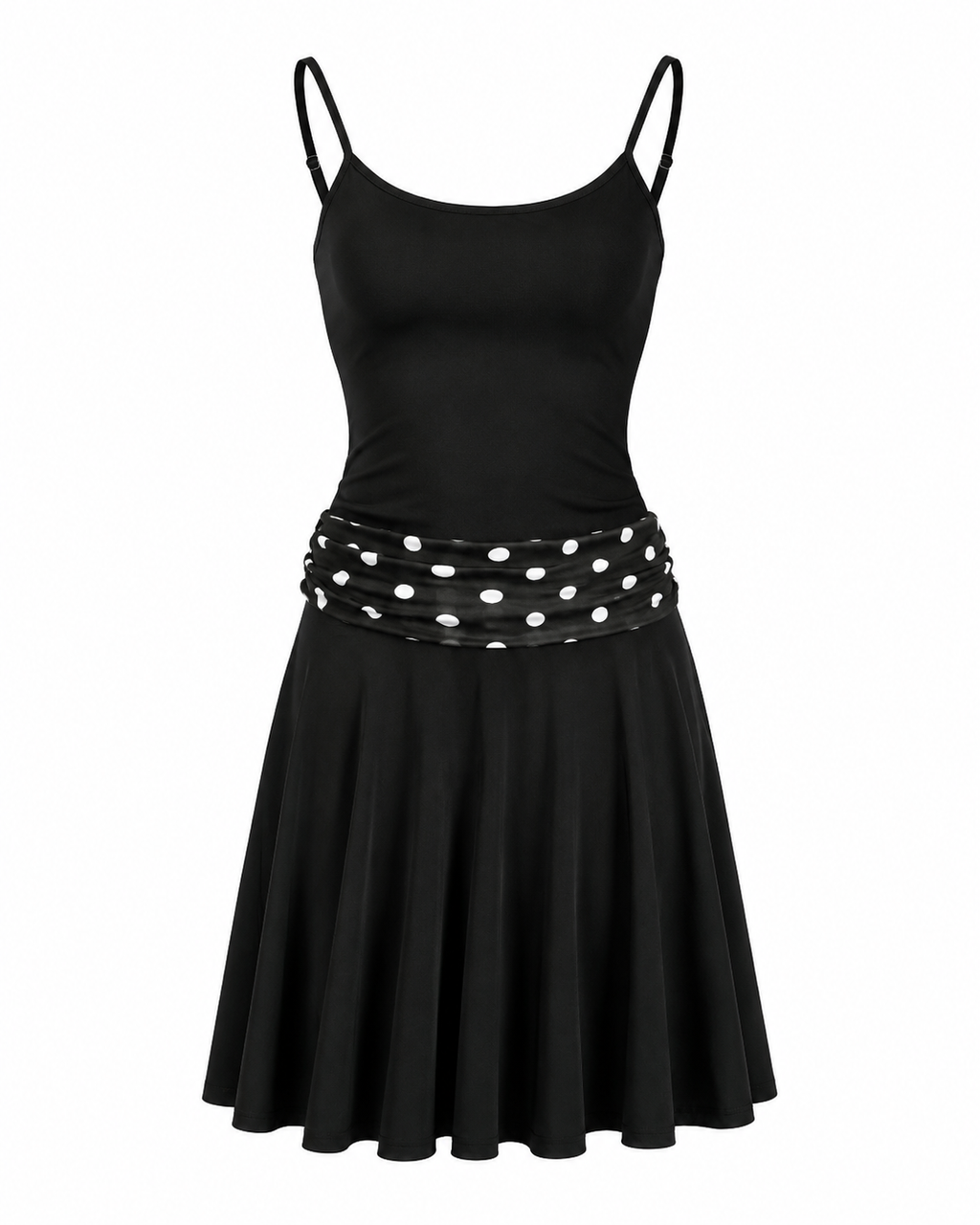 Nyla Polka Dot Ruched Two-Piece Skirt Set