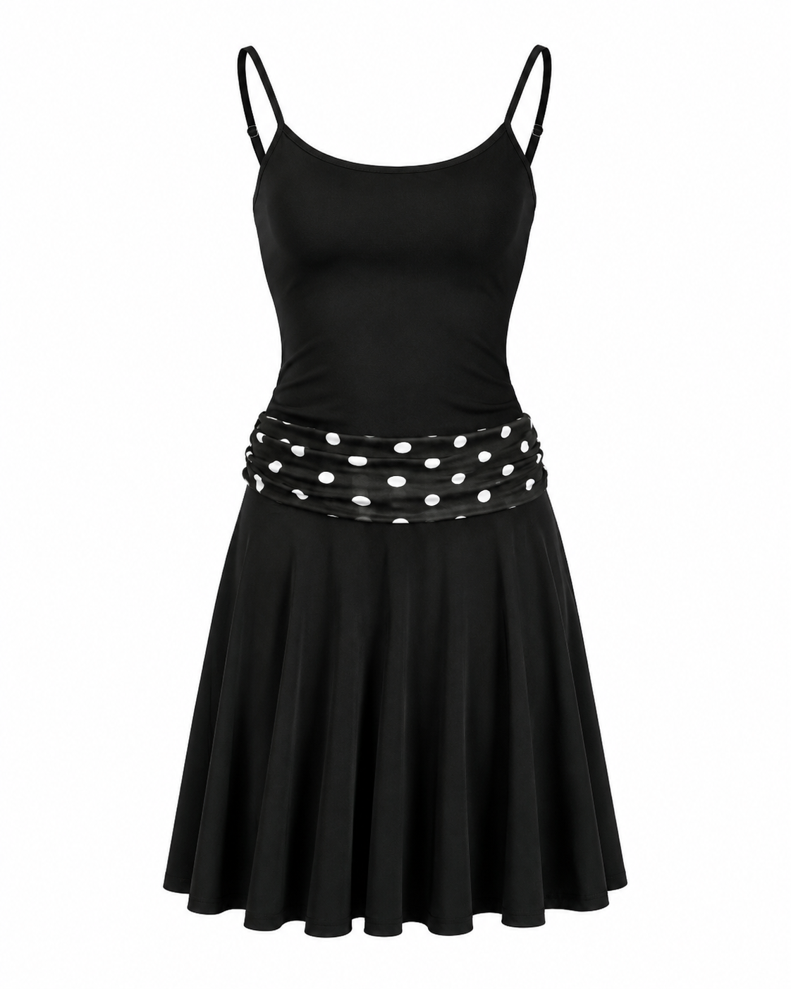 Nyla Polka Dot Ruched Two-Piece Skirt Set