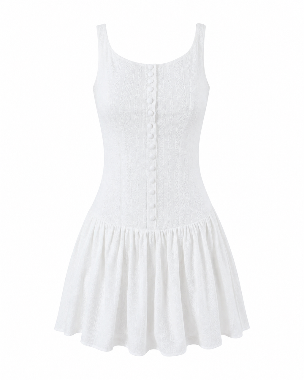 Mireille Vintage Button-Front Mini Dress