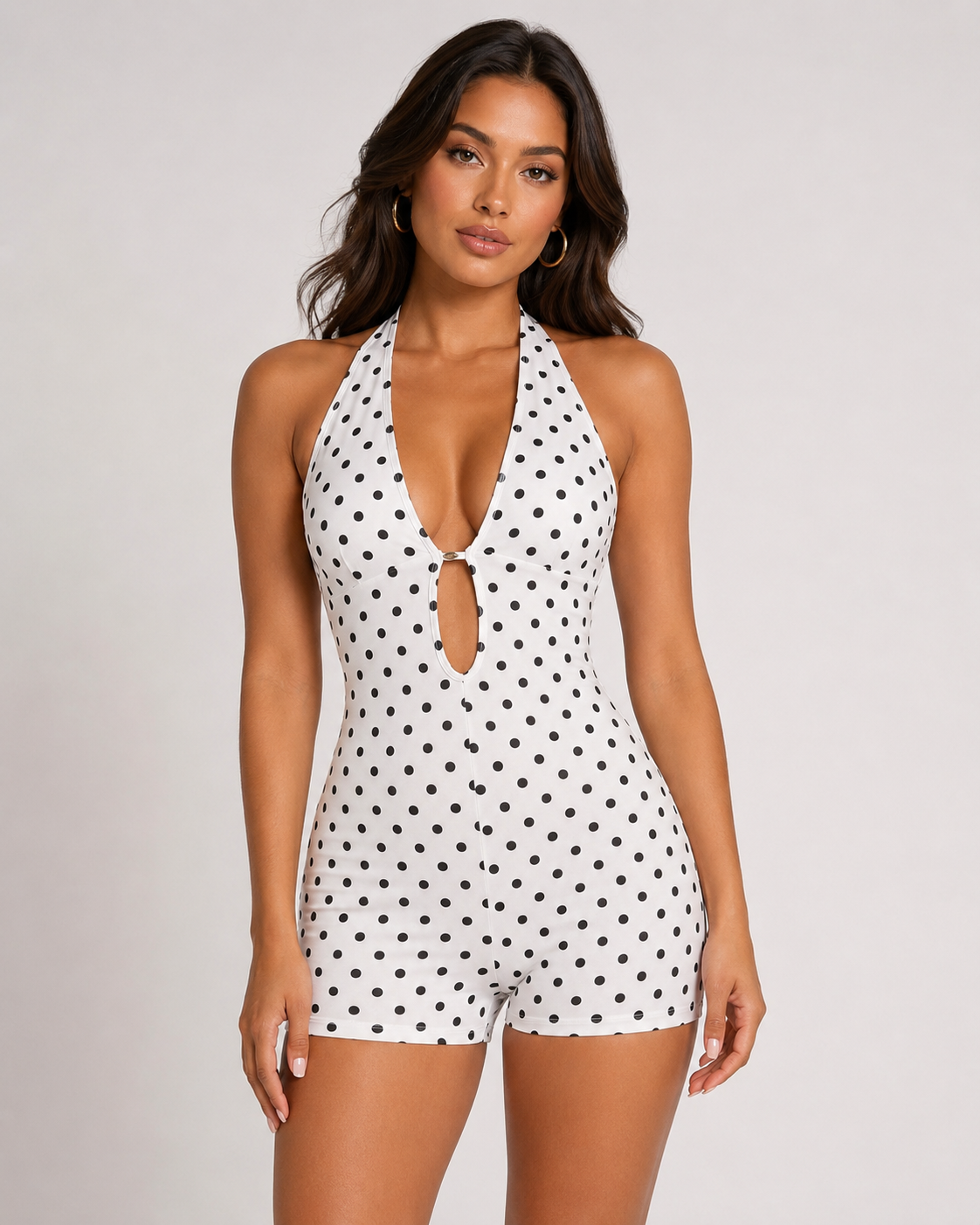 Elsin Polka Dot Halter Romper