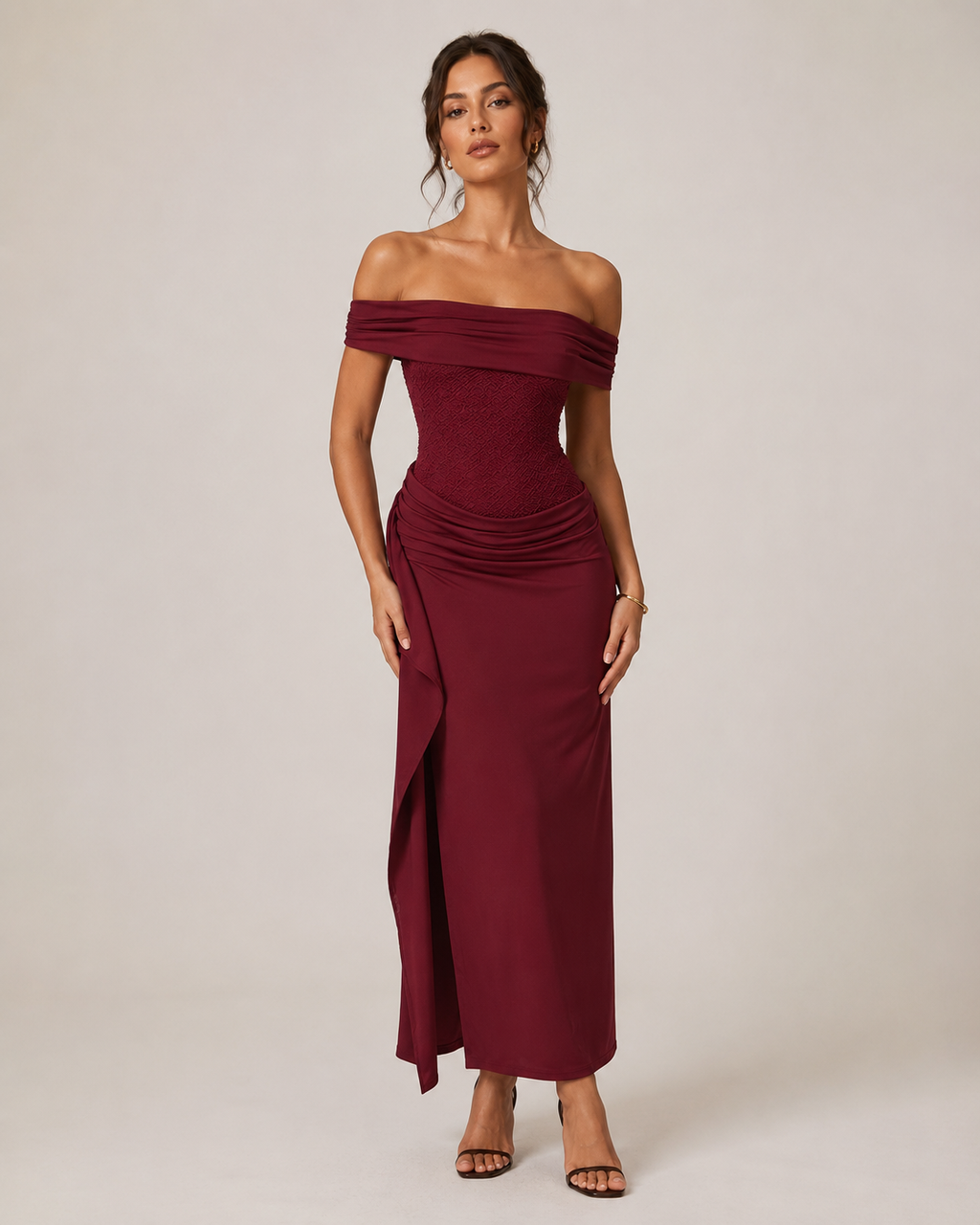 Danira Off-Shoulder Draped Maxi Dress