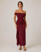 Danira Off-Shoulder Draped Maxi Dress