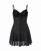 Freya Midnight Polka Dot Lace Mini Dress