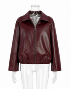 Geneva Faux Leather Bomber Jacket